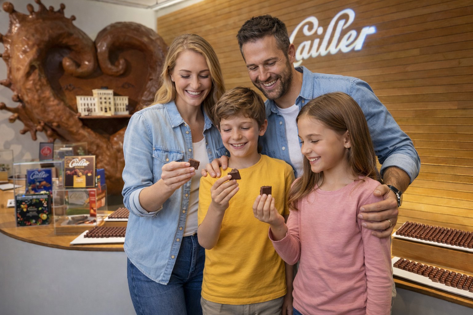 Dégustation de chocolat en famille